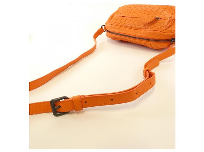 Bolsa de Ombro de Couro Bottega Veneta Laranja - vista 5
