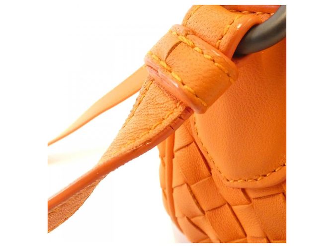 Bolsa de Ombro de Couro Bottega Veneta Laranja - vista 7
