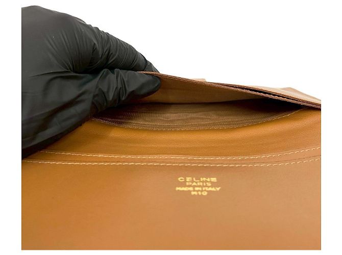 Céline Cartera Larga de PVC Macadam Celine Castaño Beige - vista 10
