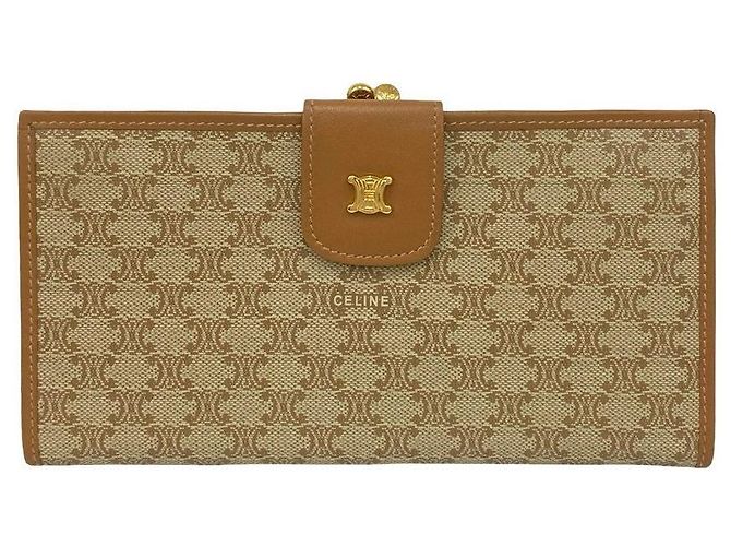 Céline Cartera Larga de PVC Macadam Celine Castaño Beige - vista 2
