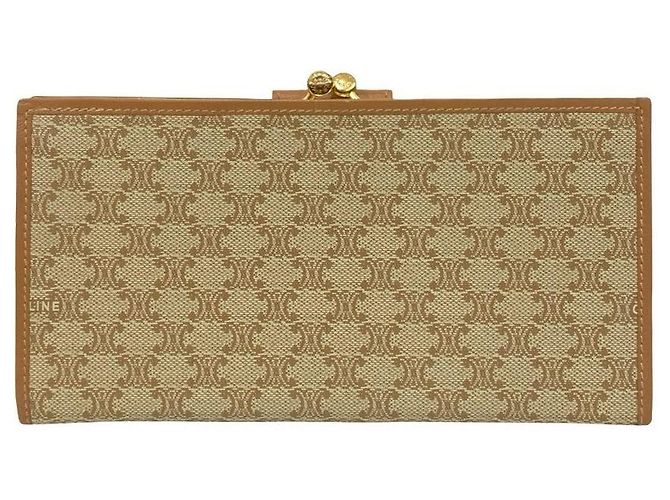 Céline Cartera Larga de PVC Macadam Celine Castaño Beige - vista 3