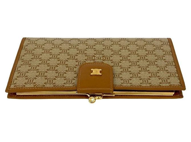 Céline Cartera Larga de PVC Macadam Celine Castaño Beige - vista 4