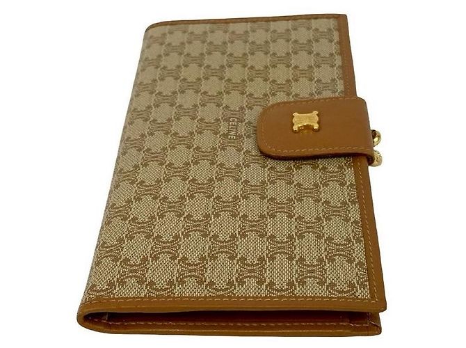 Céline Cartera Larga de PVC Macadam Celine Castaño Beige - vista 6