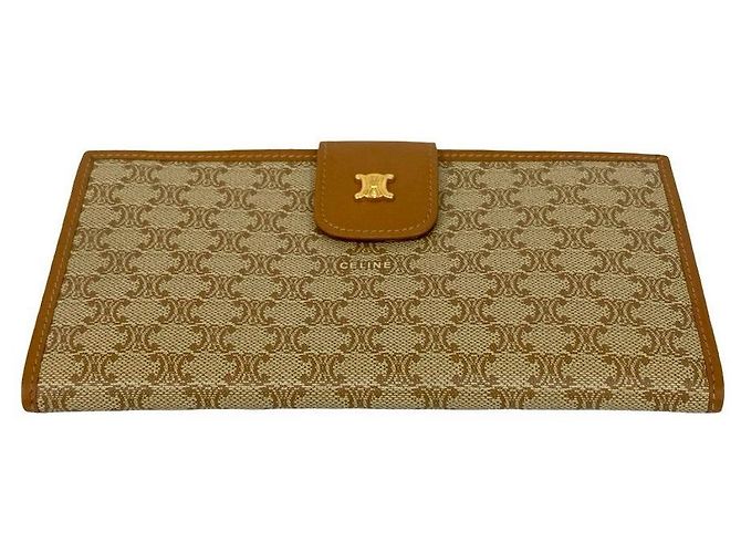 Céline Cartera Larga de PVC Macadam Celine Castaño Beige - vista 7