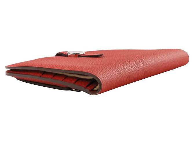 Portafoglio Lungo Dogon Hermès Taurillon Clémence Rosso - vista 3