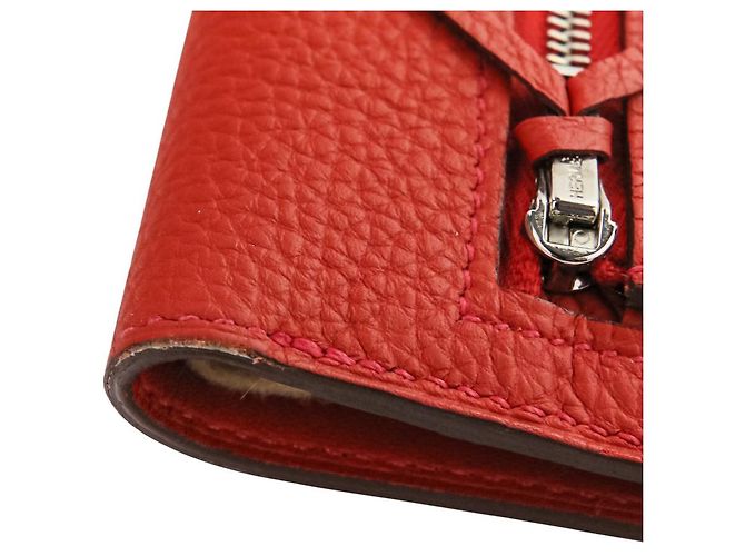 Portafoglio Lungo Dogon Hermès Taurillon Clémence Rosso - vista 9