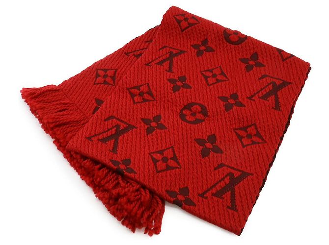 Sciarpa Logomania in Lana e Seta Louis Vuitton Rosso - vista 2