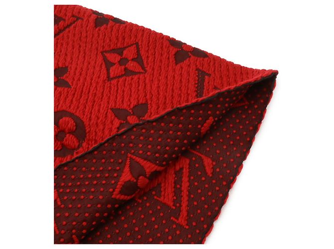 Sciarpa Logomania in Lana e Seta Louis Vuitton Rosso - vista 3