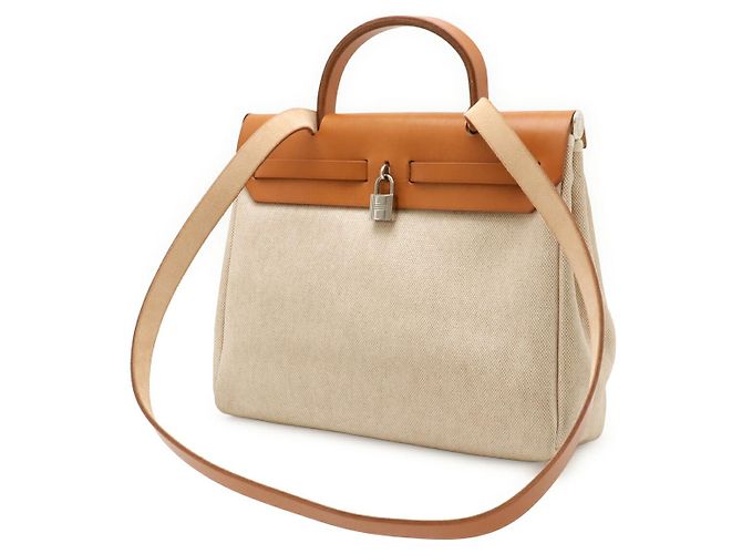 Bolsa 2 em 1 Herbag PM Toile Officier da Hermès Marrom - vista 2