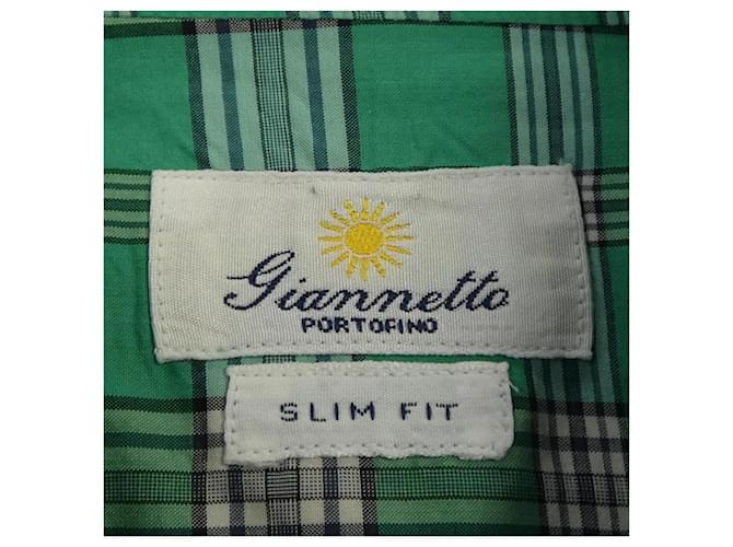 Autre Marque Camisa de algodón Giannetto Verde - vista 4