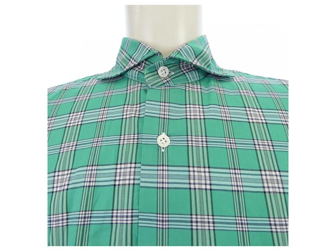 Autre Marque Camisa de algodón Giannetto Verde - vista 5