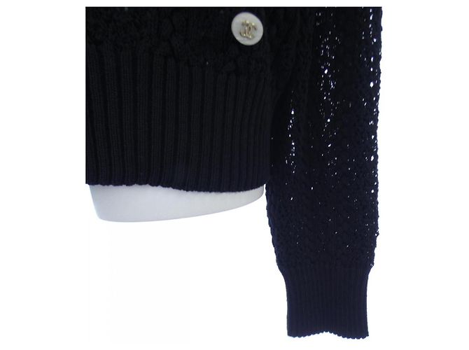 Top de punto Chanel Negro - vista 7
