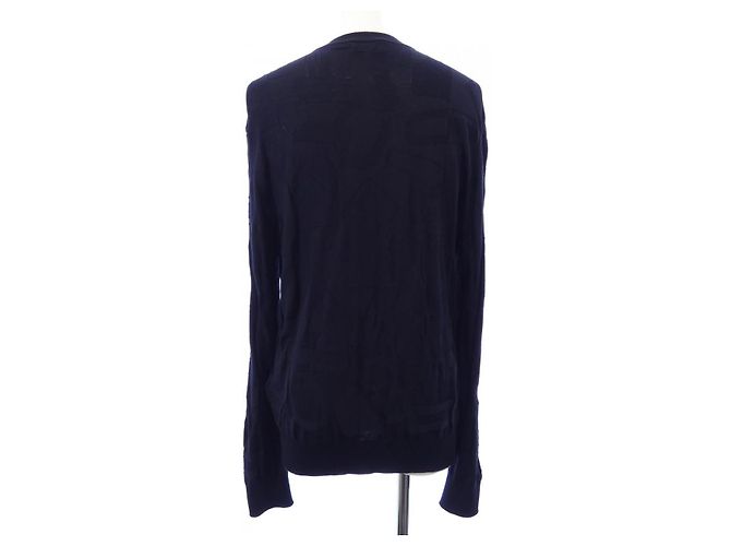 Hermès Hermes Wollstrick Blau Marineblau - Ansicht 2