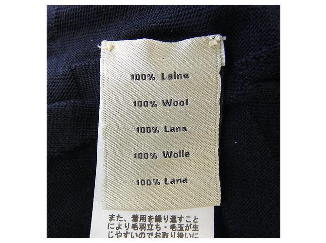 Hermès Hermes Wollstrick Blau Marineblau - Ansicht 3