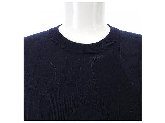 Hermès Hermes Wollstrick Blau Marineblau - Ansicht 5
