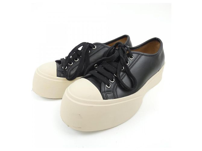 Marni Lederschuhe Schwarz Beige - Ansicht 3