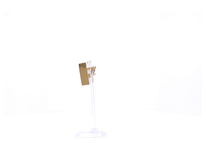 Saint Laurent Orecchini quadrati dorati a clip D'oro - vista 5