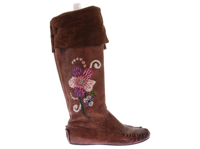 Botines Miu Miu de cuero marrón Castaño - vista 2