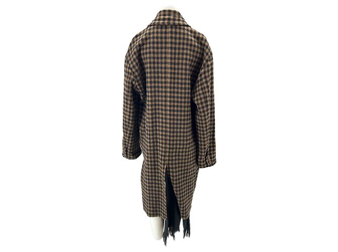 Preen By Thornton Bregazzi Braun-schwarzer kariert Wollmantel - Ansicht 2