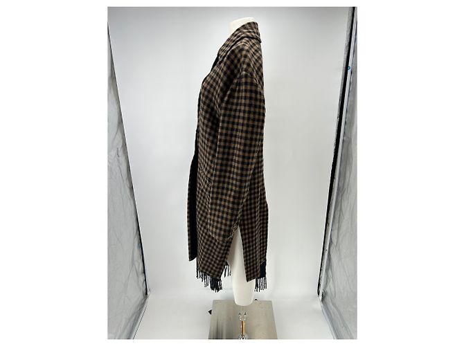 Preen By Thornton Bregazzi Braun-schwarzer kariert Wollmantel - Ansicht 4