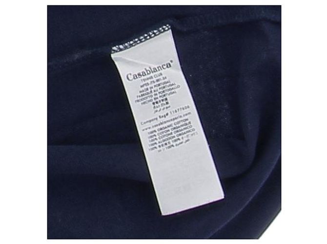 T-shirt Casablanca Logo Blu Cotone Blu Navy - vista 5