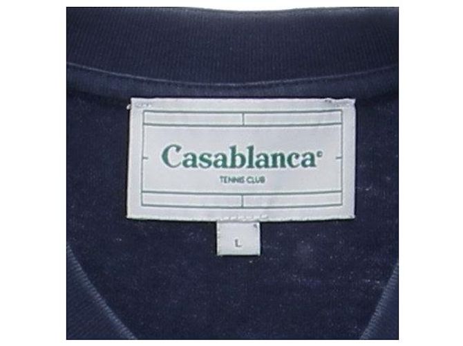T-shirt Casablanca Logo Blu Cotone Blu Navy - vista 6