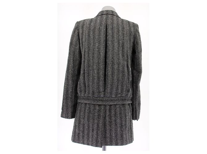 Marc Jacobs Lange graue Tweedjacke aus Wolle - Ansicht 2