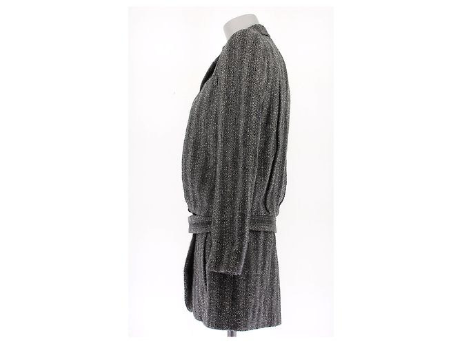 Marc Jacobs Lange graue Tweedjacke aus Wolle - Ansicht 4
