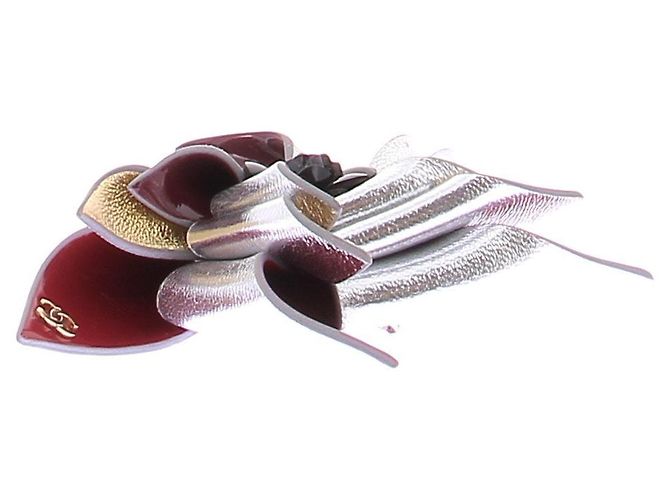 Chanel Bunte Blumenbrosche Silber - Ansicht 3