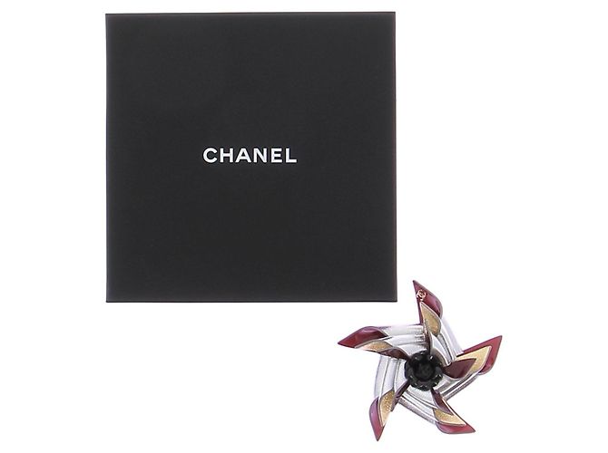 Chanel Bunte Blumenbrosche Silber - Ansicht 4