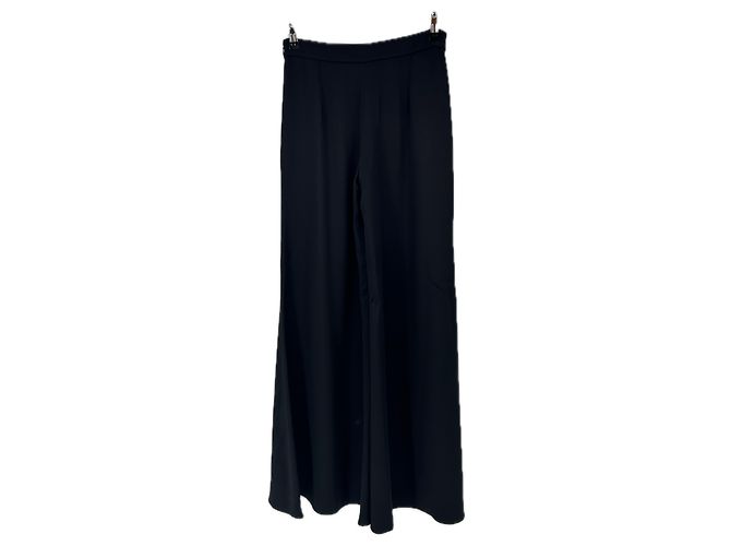 Alexis Calça larga preta de seda Preto - vista 2
