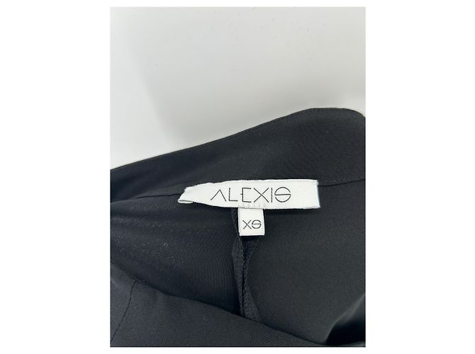 Alexis Calça larga preta de seda Preto - vista 4
