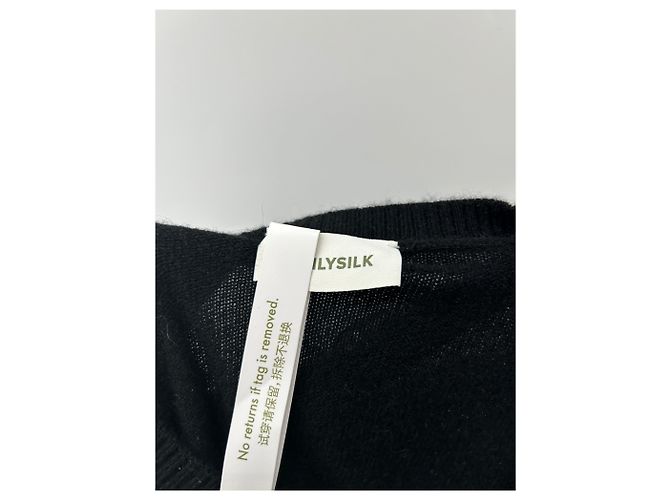 Autre Marque Pullover mit kurzen Ärmeln aus schwarzer Kaschmirwolle - Ansicht 5