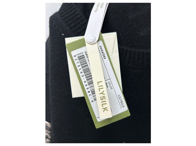 Autre Marque Pullover mit kurzen Ärmeln aus schwarzer Kaschmirwolle - Ansicht 6