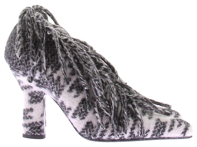 Burberry Décolleté "Sweep 100" in lana Bianco - vista 4