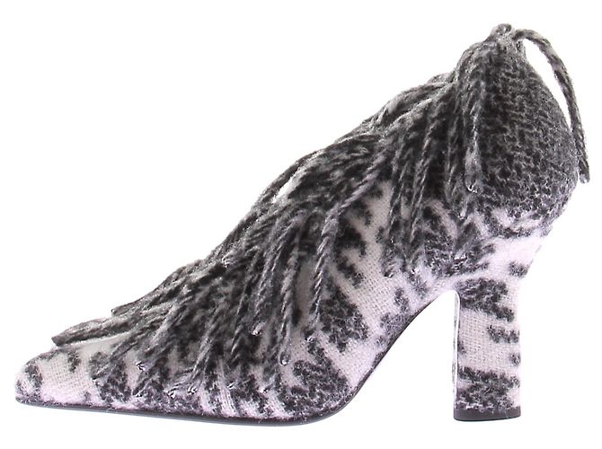 Burberry Décolleté "Sweep 100" in lana Bianco - vista 5