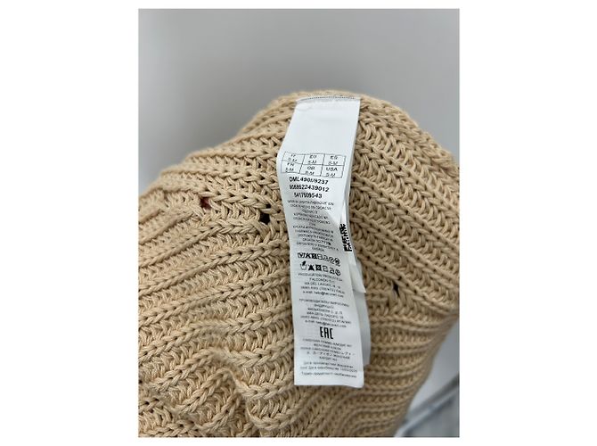 Autre Marque Beige Oversize-Cardigan mit bestickten Blumen - Ansicht 7
