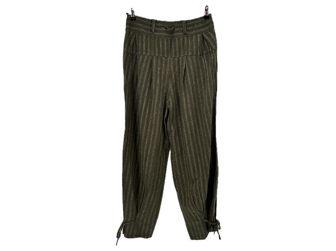 Free People Pantalón caqui con rayas - vista 2