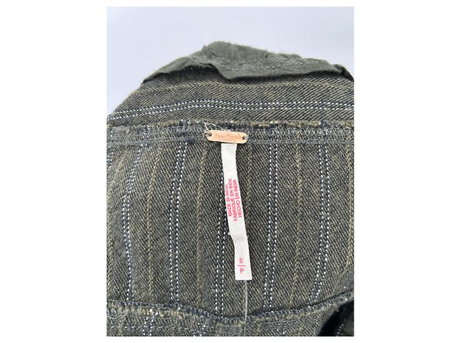 Free People Pantalón caqui con rayas - vista 3