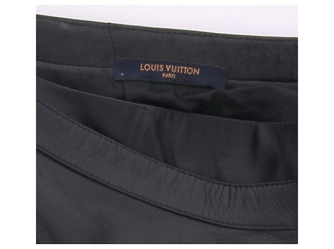 Louis Vuitton Asymmetrischer schwarzer Lederrock - Ansicht 5