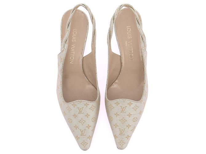 Louis Vuitton Slingbacks a tacco basso argentati e dorati Argento - vista 6
