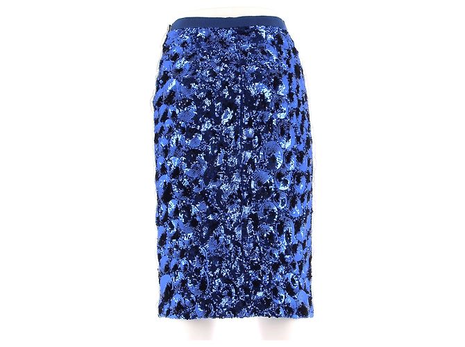 Louis Vuitton Blue Sequin Midi Skirt - view 2