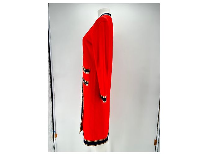 Chanel Langer roter Cashmere-Cardigan - Ansicht 4