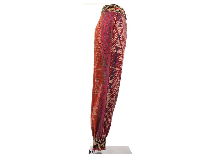 Autre Marque Bunte Seidenhose Pink - Ansicht 3