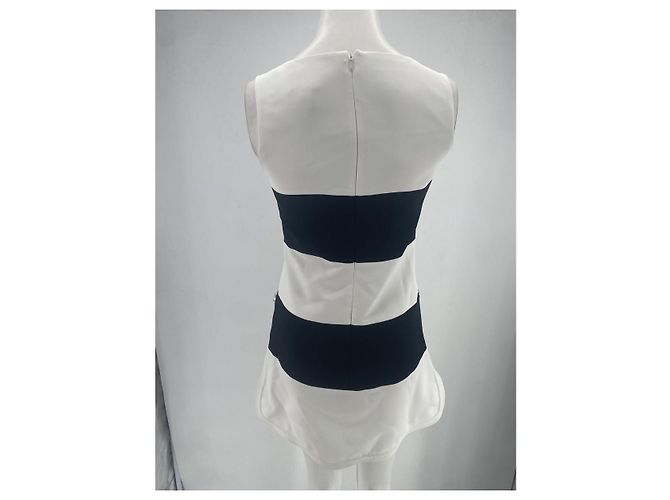 Abito a righe Elie Saab Bianco e Blu Navy 36 - vista 2