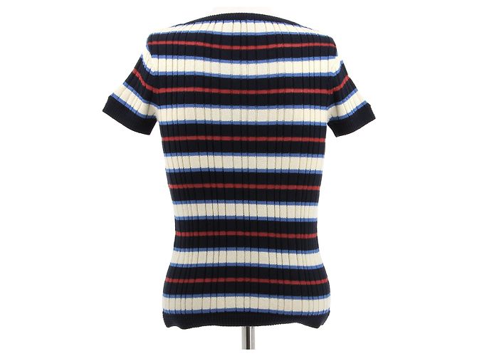 Camiseta de algodón a rayas azul Chanel - vista 2