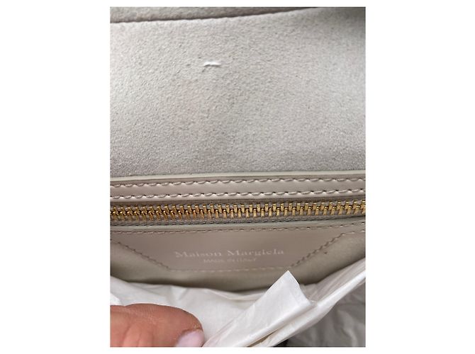 Borsa a mano Maison Martin Margiela in pelle beige - vista 7