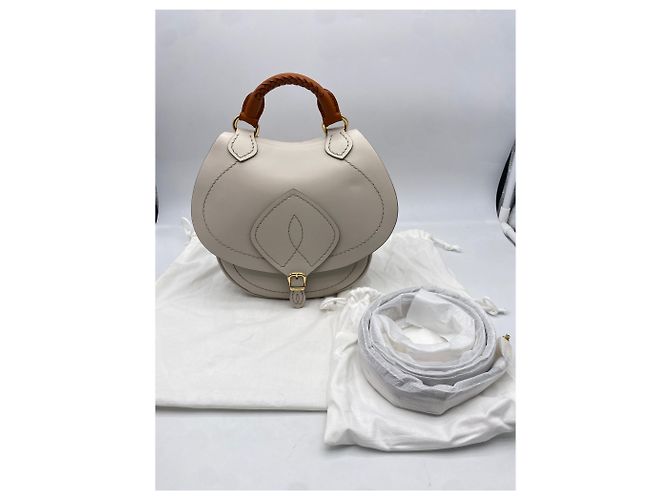 Borsa a mano Maison Martin Margiela in pelle beige - vista 8