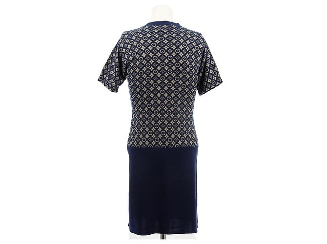 Louis Vuitton Marineblaue monogrammierte Robe - Ansicht 2