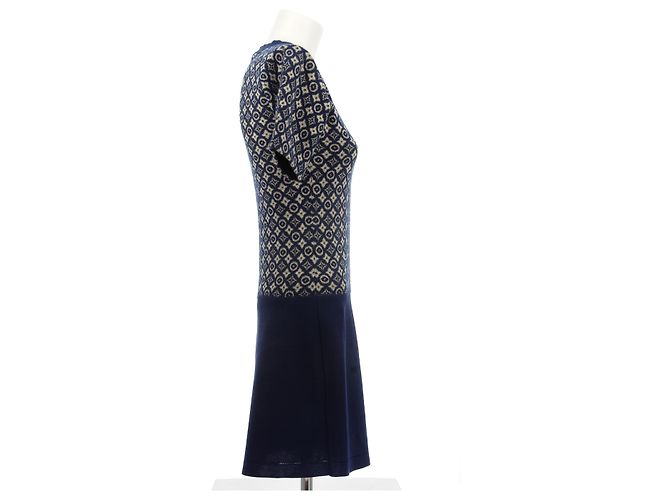 Louis Vuitton Marineblaue monogrammierte Robe - Ansicht 5